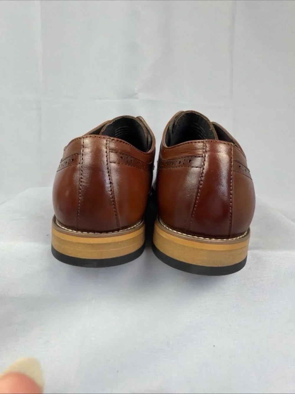 Dickinson Cap Toe Oxford Brown Leather Dress Shoes Mens 10M Stacey Adams